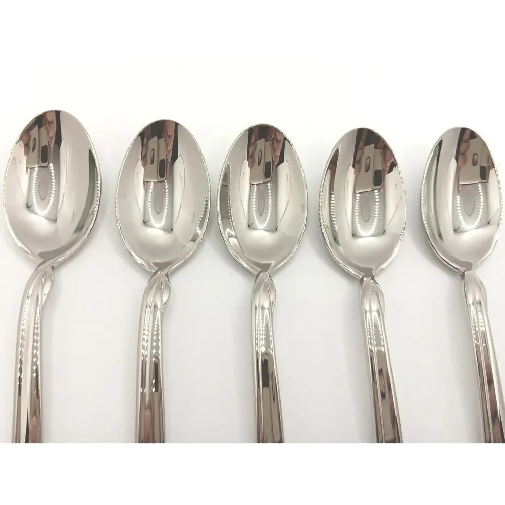 Lenox Simply Fine Twist 5 Piece Teaspoon Set 18/10 Stainless Glossy Vietnam NOS